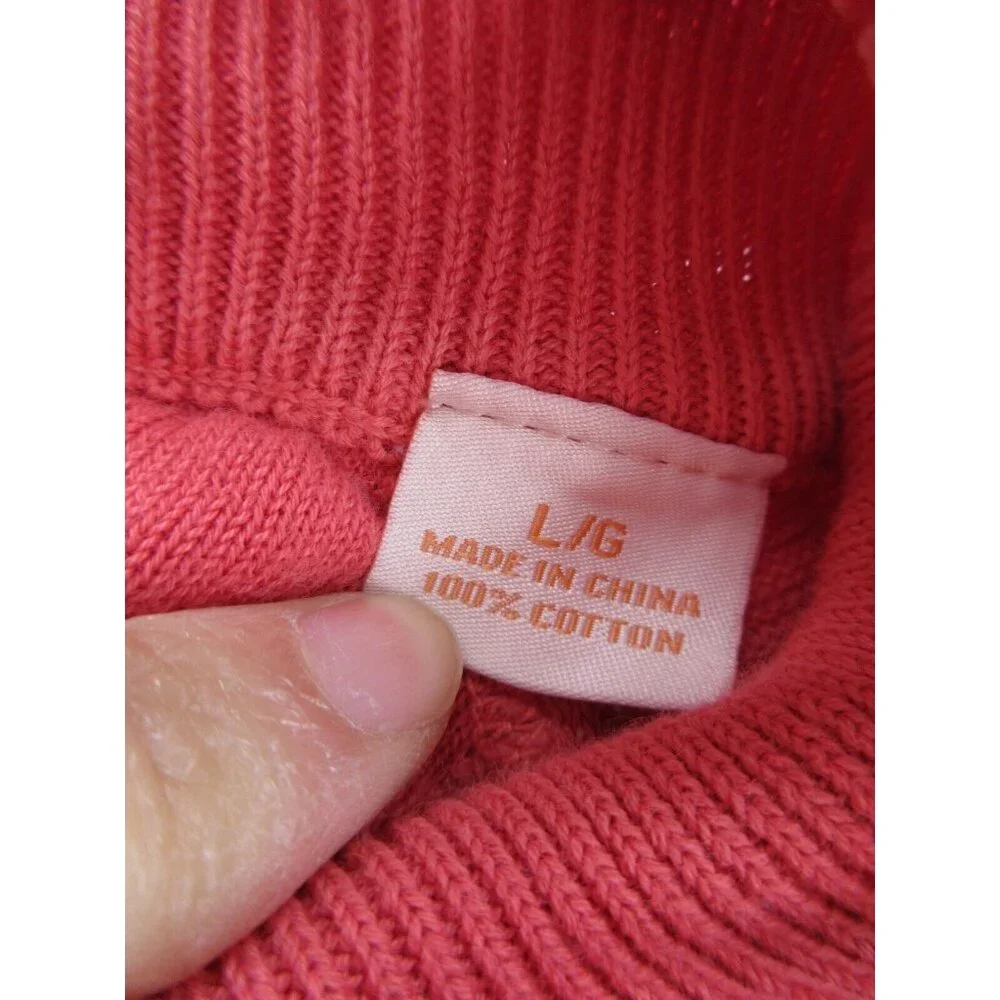 Tommy Bahama Sweater Large Pullover 1/4 Zip Relax Preppy Golf Cotton